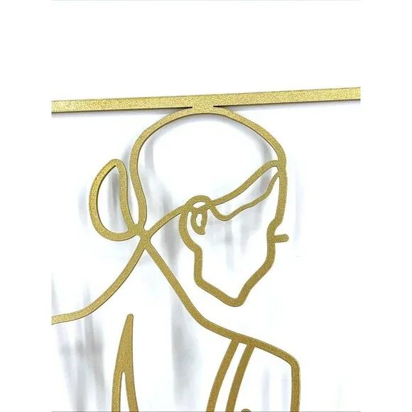 Female Body Wall Art Minimalist Gold Wall Decor Line Modern 17 x 12" - Picture 2 of 3